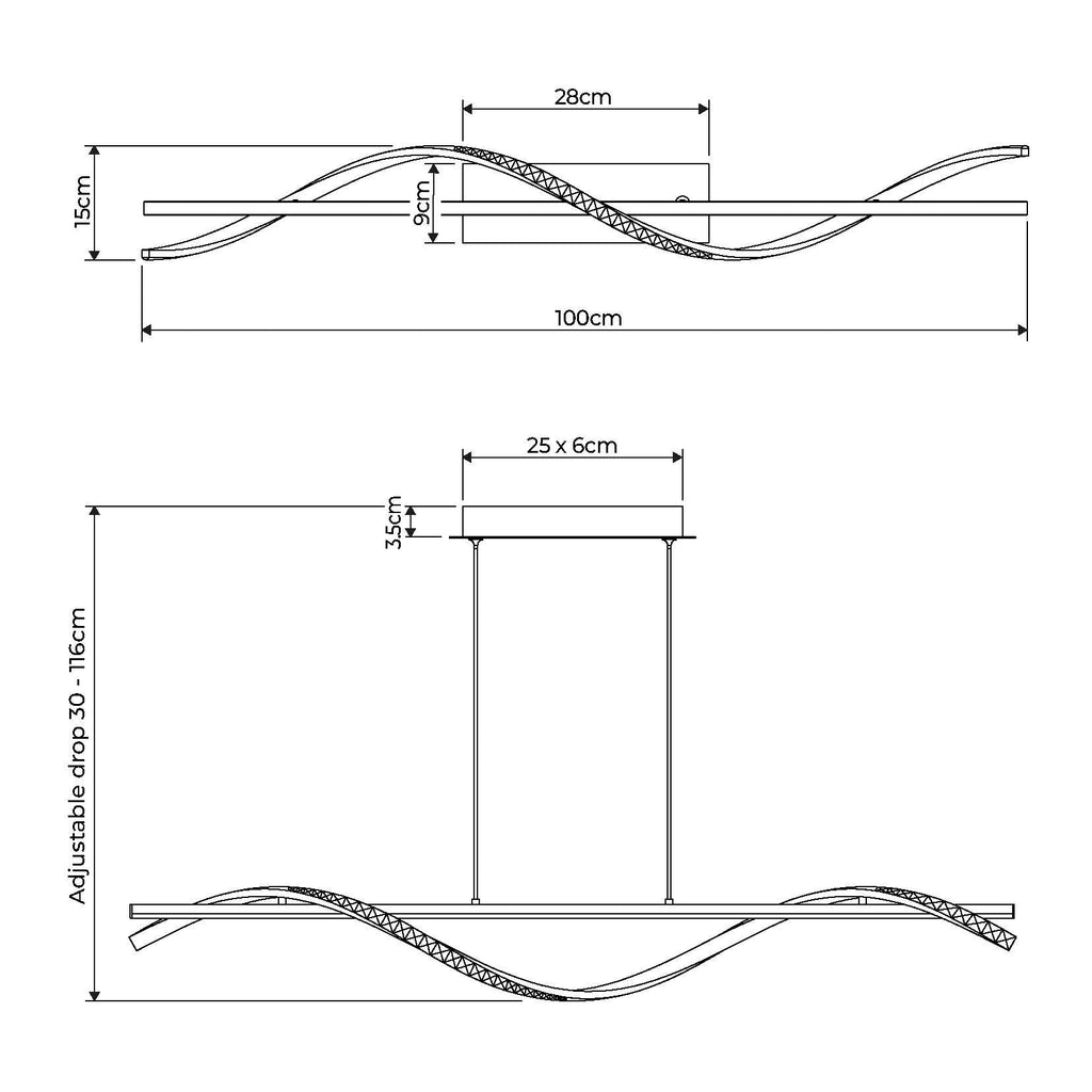 Hyde Chrome And Crystal LED Pendant