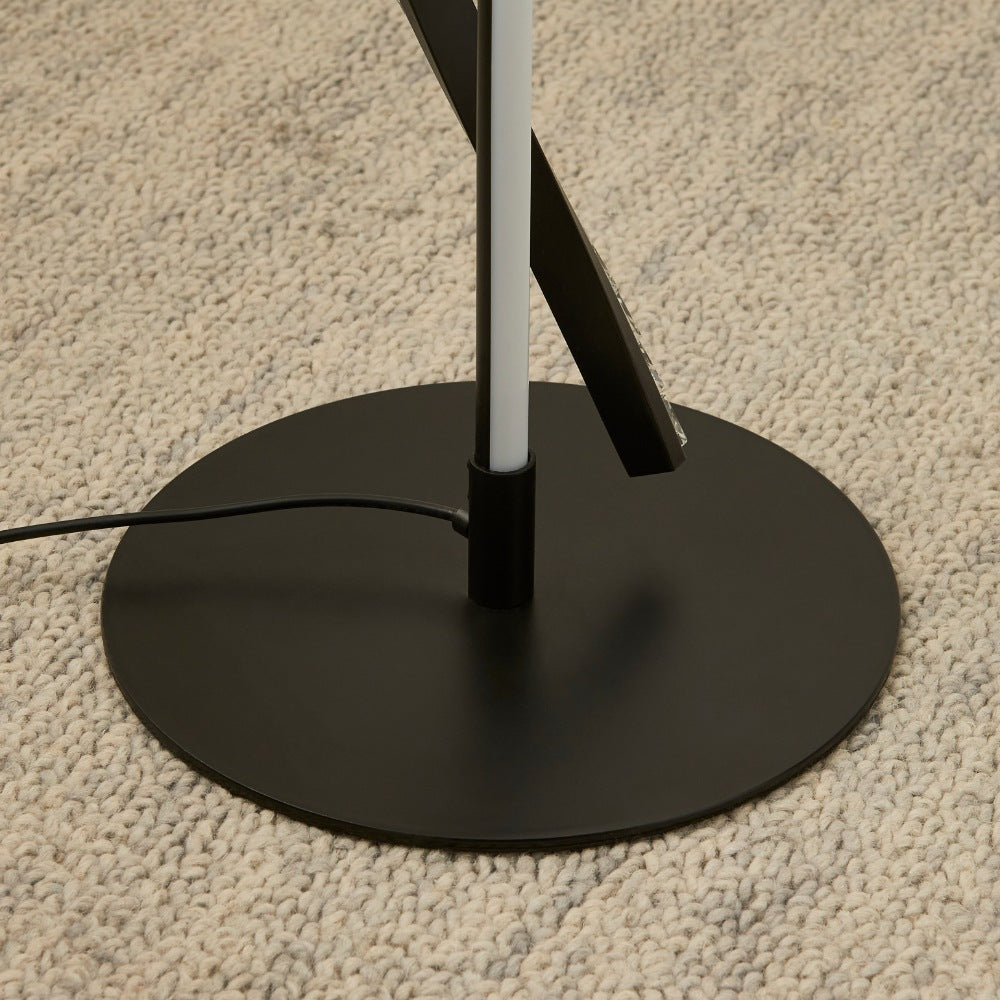 Hyde Matte Black And Crystal LED Floor Lamp