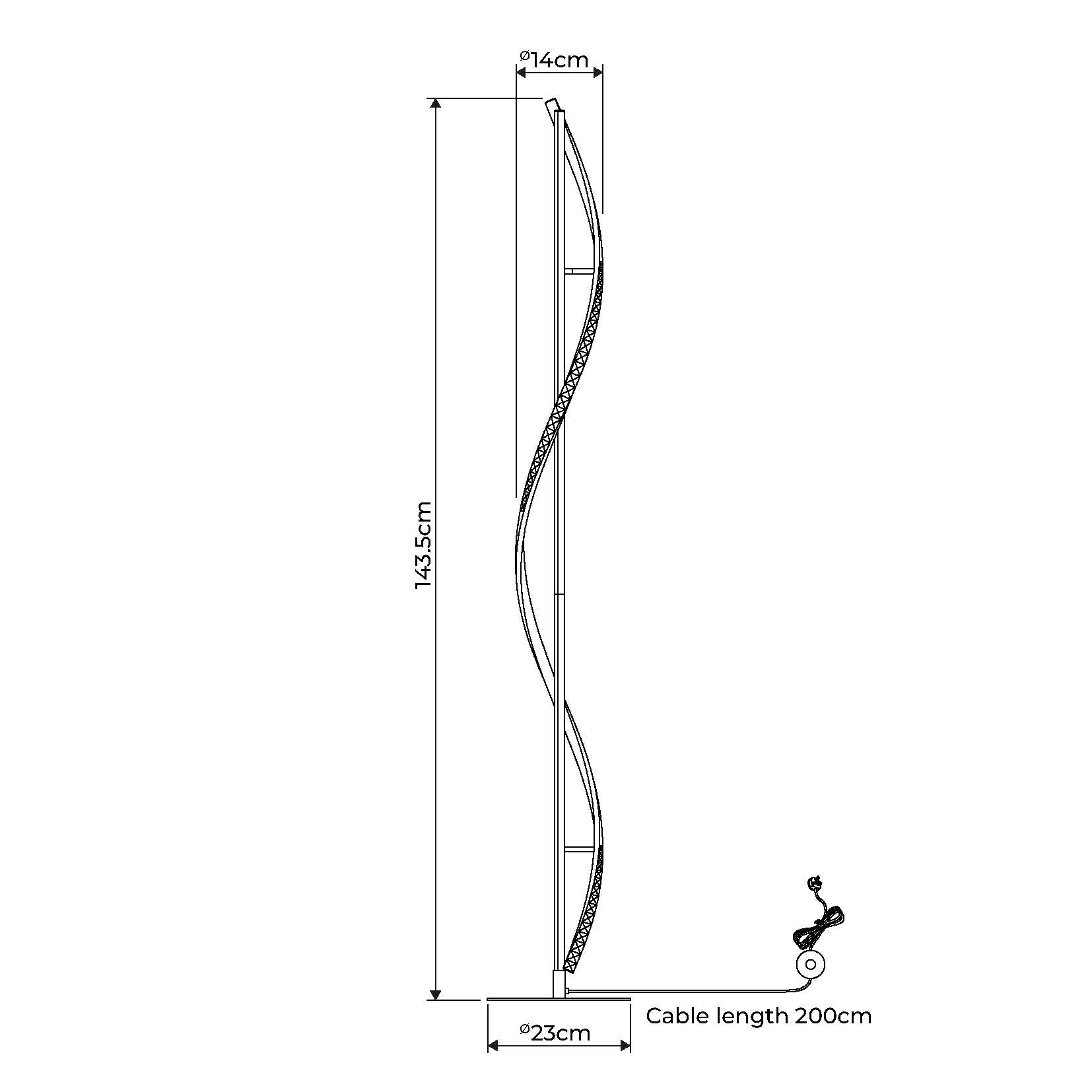 Hyde Matte Black And Crystal LED Floor Lamp