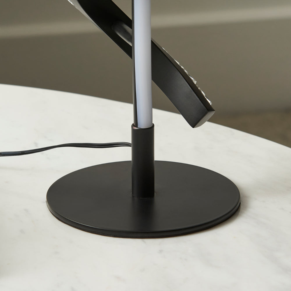 Hyde Matte Black And Crystal LED Table Lamp