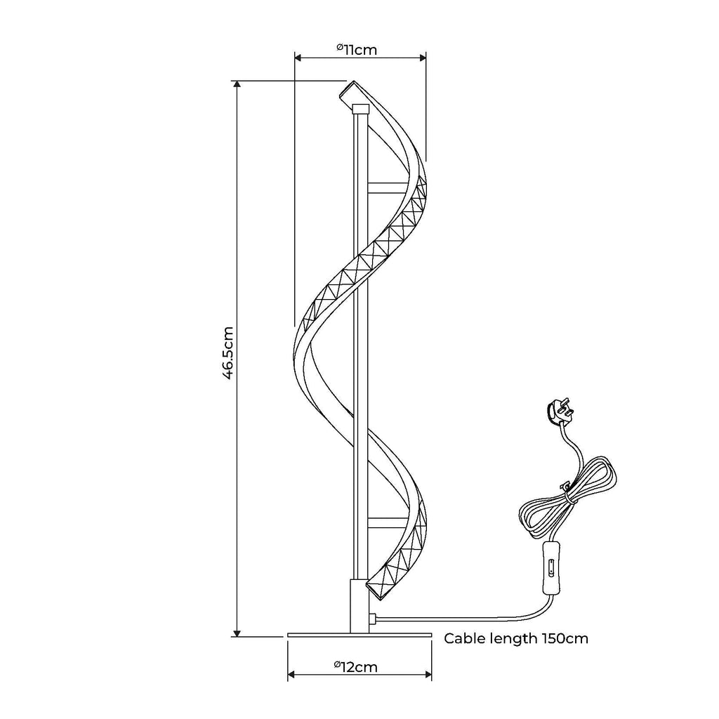 Hyde Matte Black And Crystal LED Table Lamp