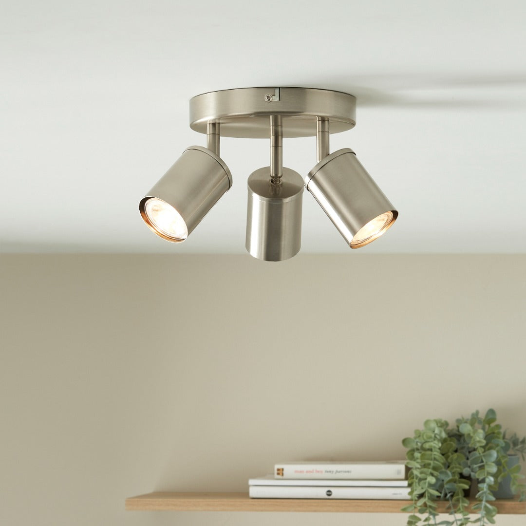 Talbot Brushed Nickel 3-Spot Plate