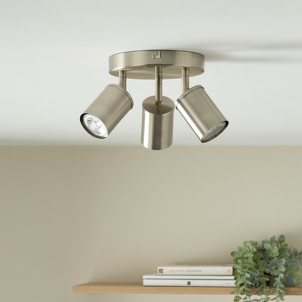 Talbot Brushed Nickel 3-Spot Plate