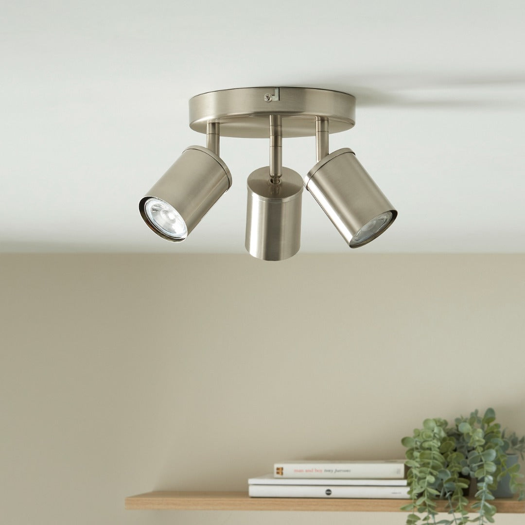 Talbot Brushed Nickel 3-Spot Plate