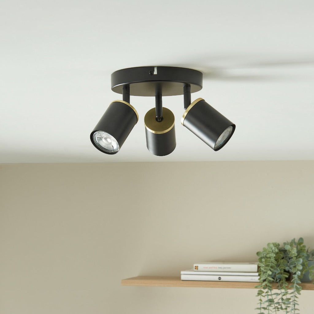 Talbot Matte Black 3-Spot Plate