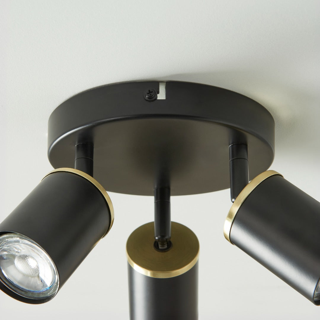 Talbot Matte Black 3-Spot Plate