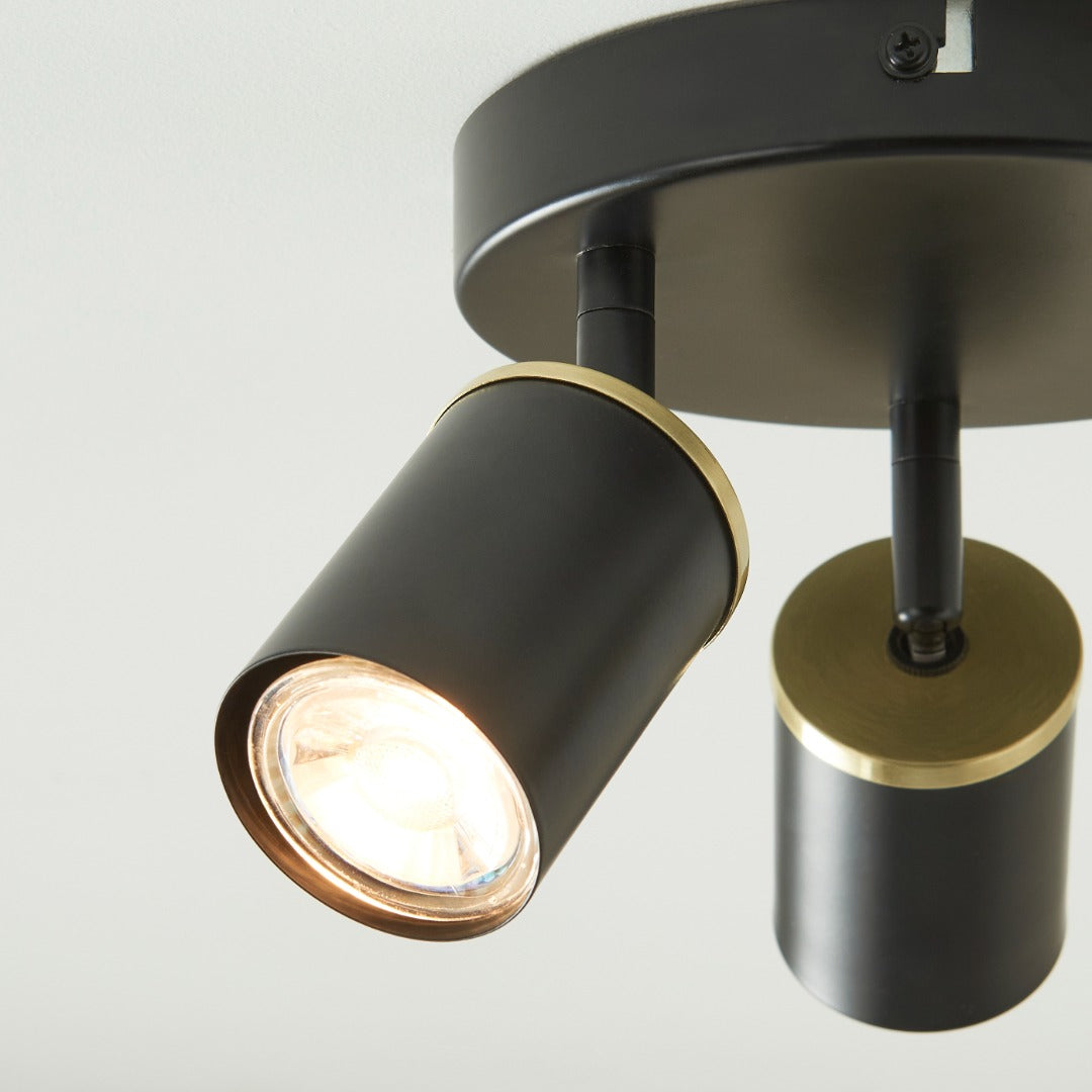 Talbot Matte Black 3-Spot Plate