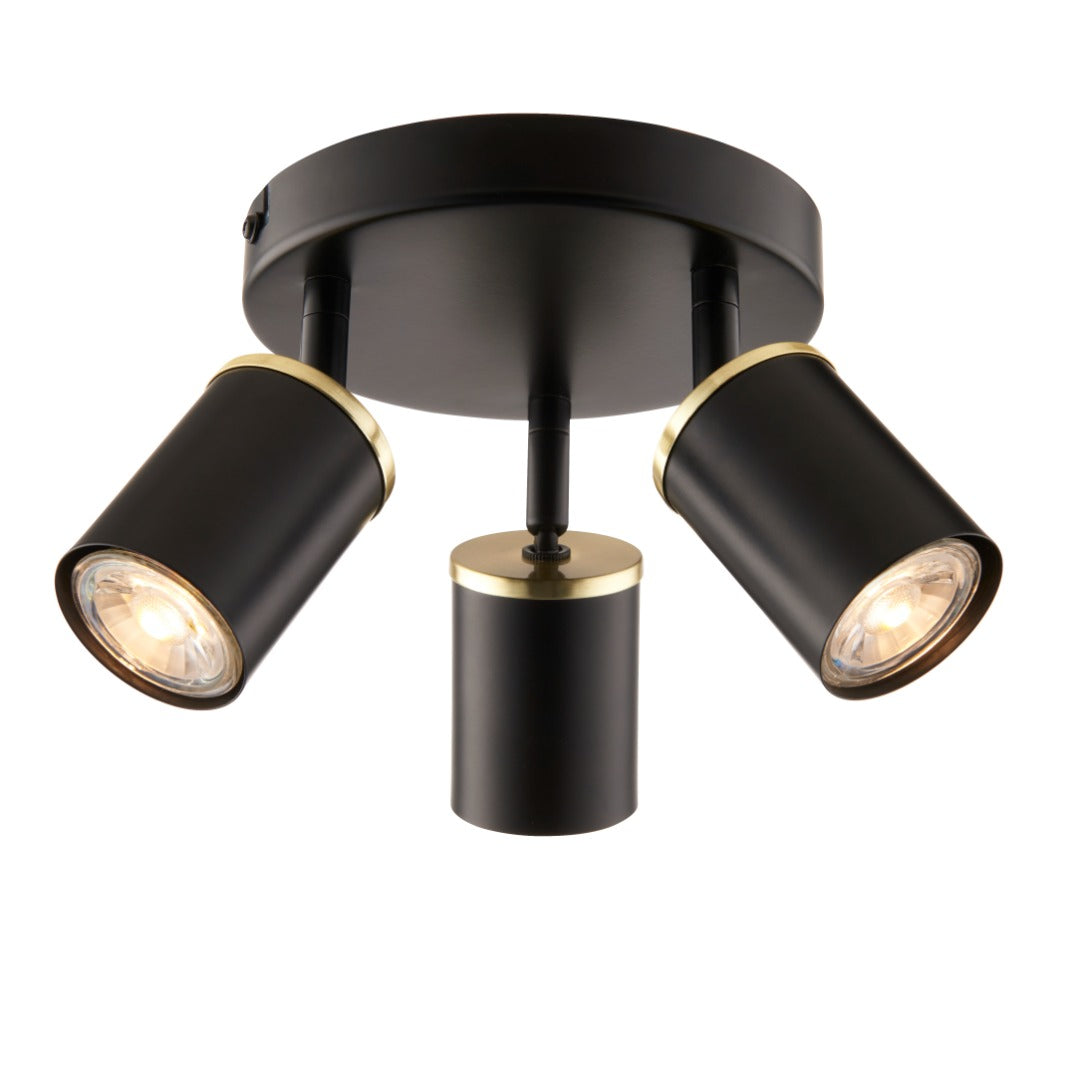 Talbot Matte Black 3-Spot Plate