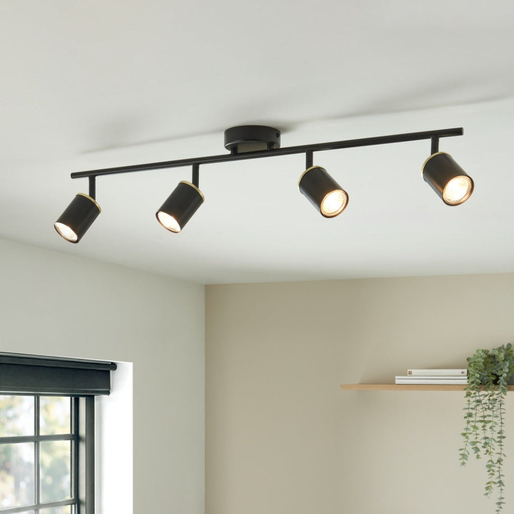 Talbot Matte Black 4-Spot Bar