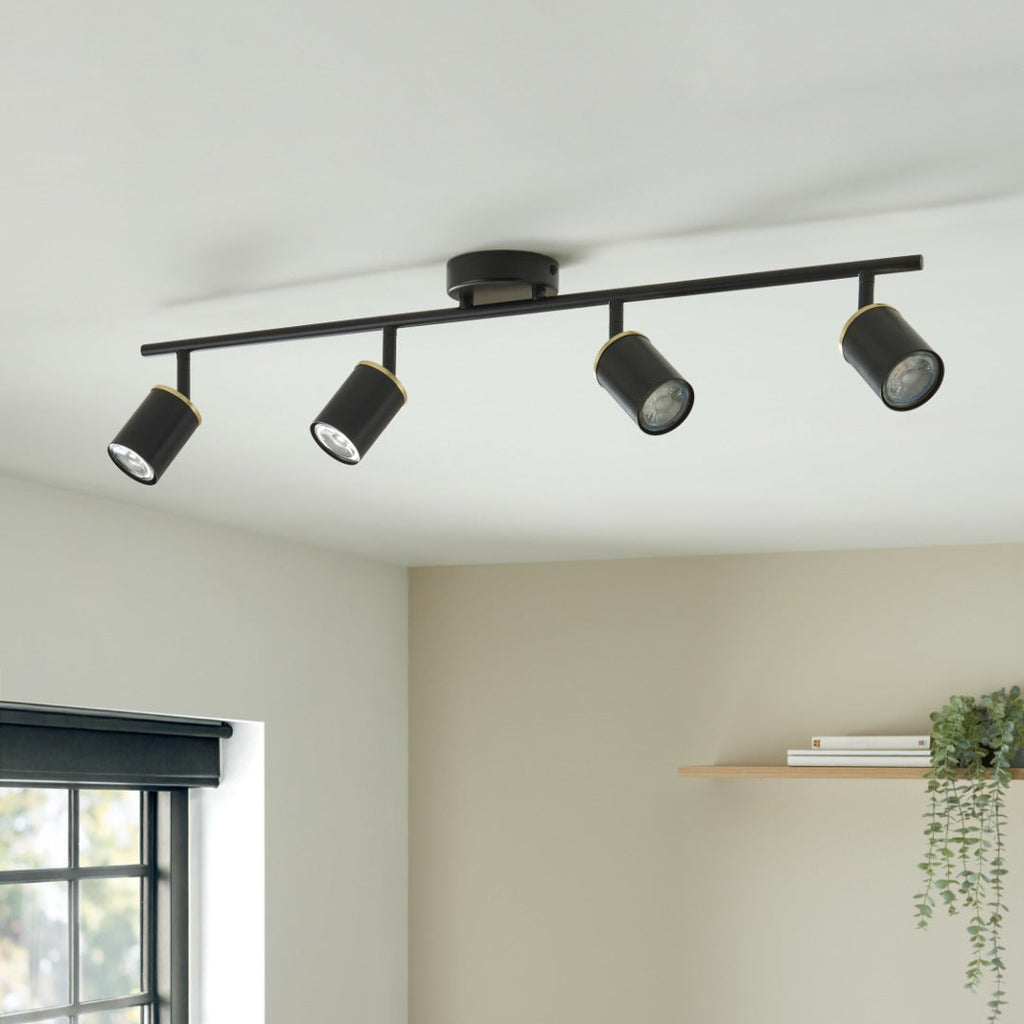 Talbot Matte Black 4-Spot Bar