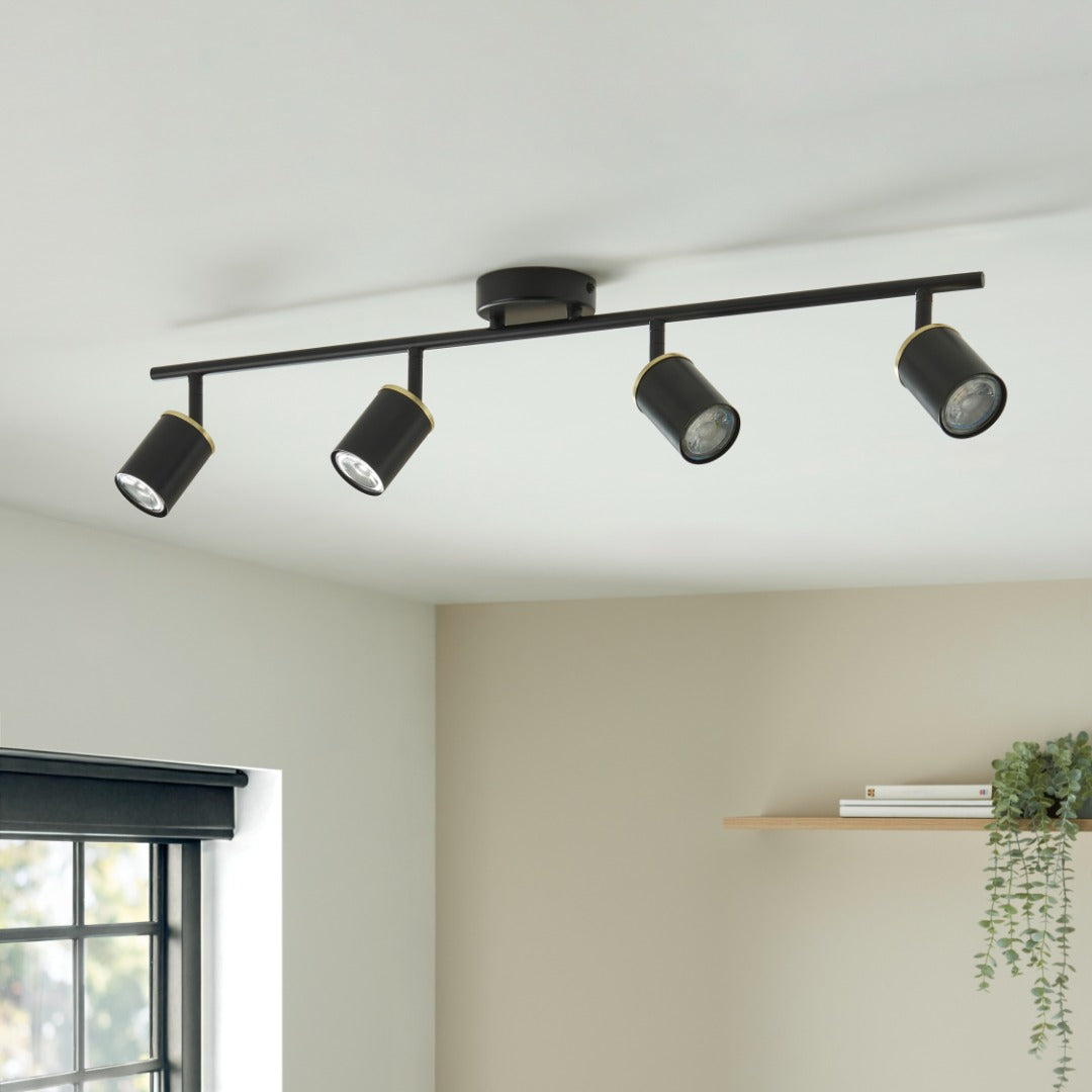 Talbot Matte Black 4-Spot Bar