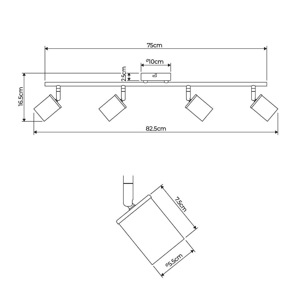 Talbot Matte Black 4-Spot Bar