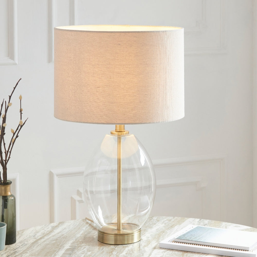 East Antique Brass Table Lamp