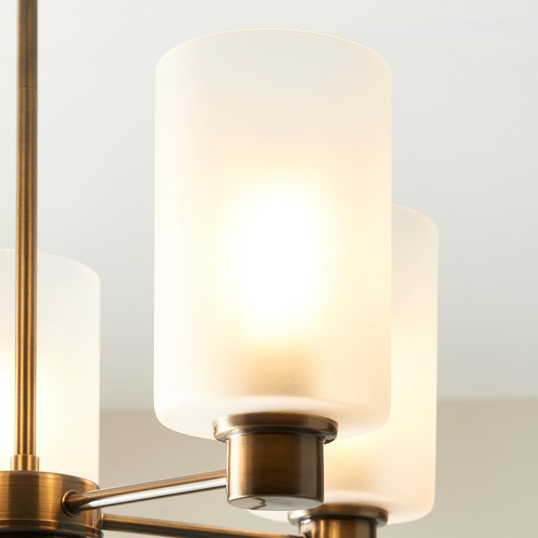 Kingsholm 5-Light Antique Brass Semi-Flush Ceiling Light