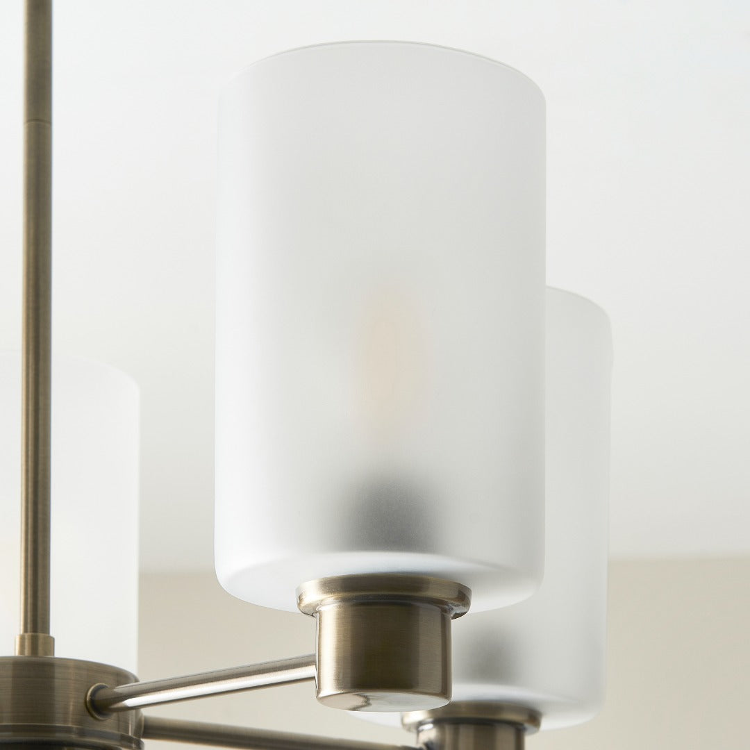 Kingsholm 5-Light Antique Brass Semi-Flush Ceiling Light