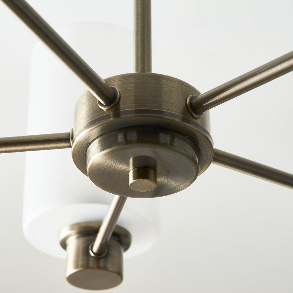 Kingsholm 5-Light Antique Brass Semi-Flush Ceiling Light