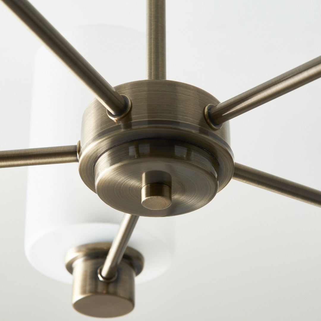 Kingsholm 5-Light Antique Brass Semi-Flush Ceiling Light