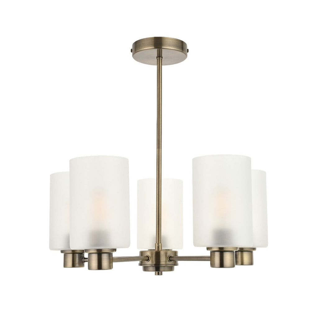 Kingsholm 5-Light Antique Brass Semi-Flush Ceiling Light