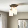 Kingsholm 3-Light Antique Brass Semi-Flush Plate