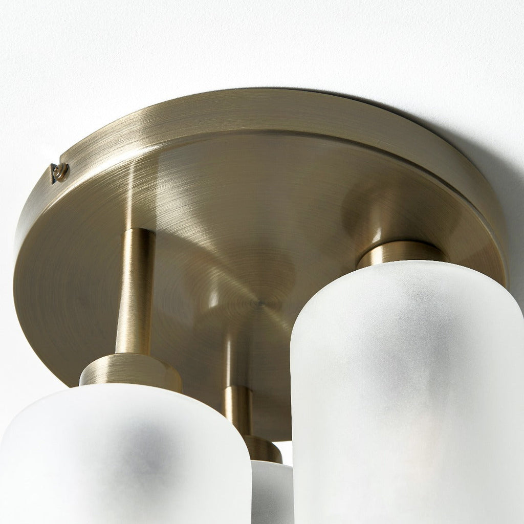 Kingsholm 3-Light Antique Brass Semi-Flush Plate