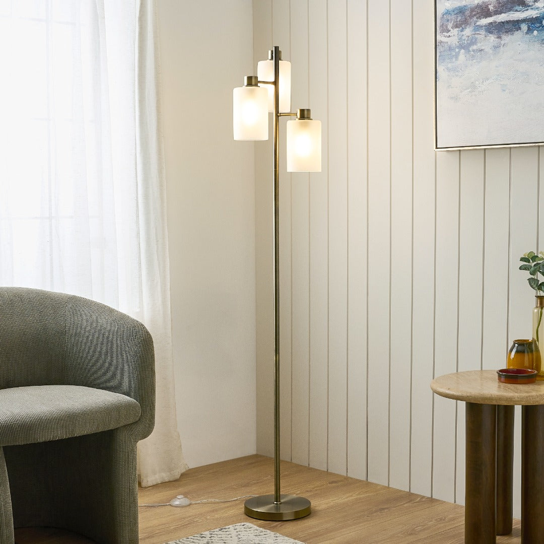 Kingsholm Antique Brass Floor Lamp