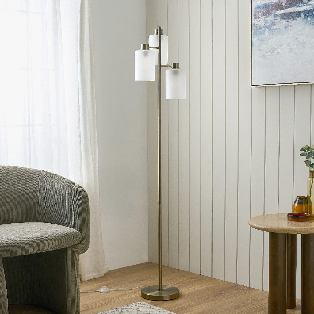 Kingsholm Antique Brass Floor Lamp