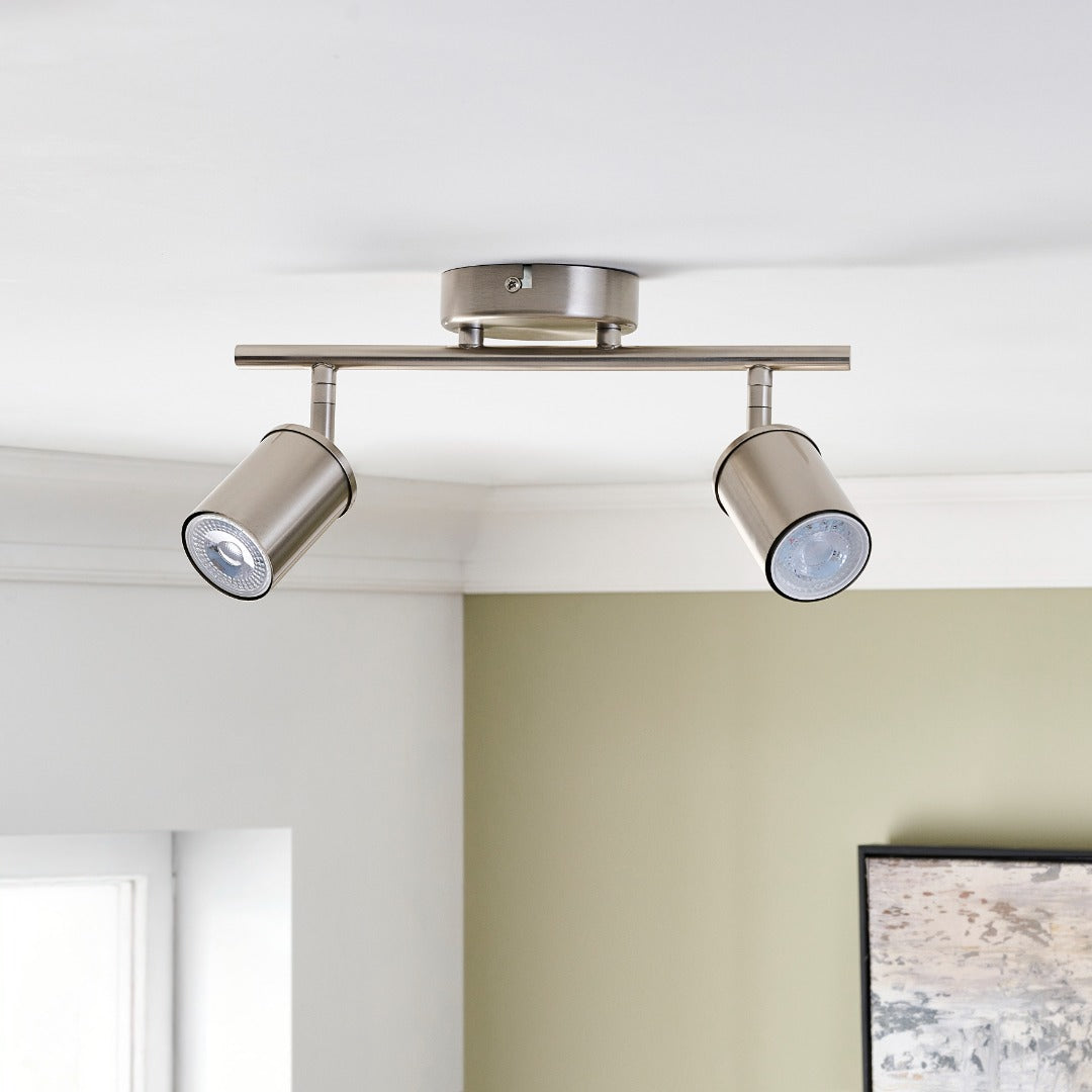 Talbot 2-Light Brushed Nickel Spotlight Bar