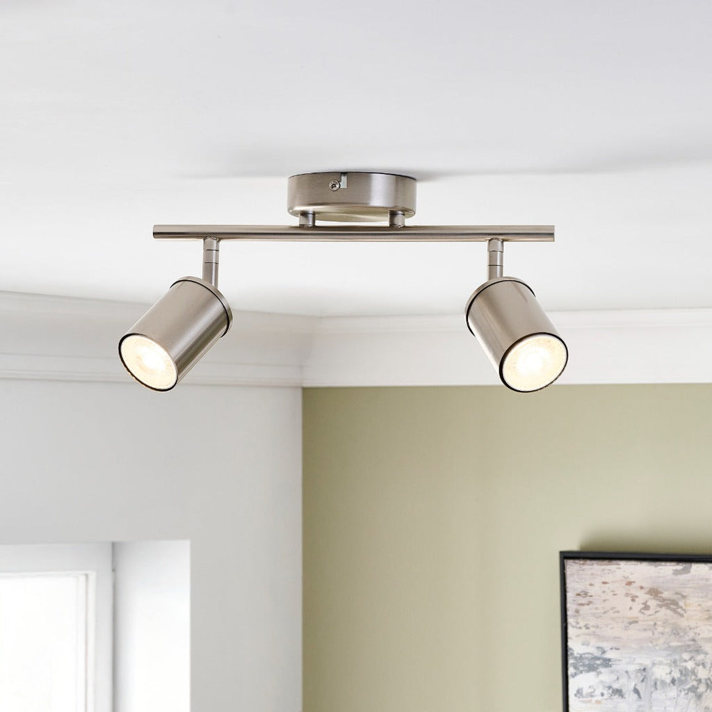 Talbot 2-Light Brushed Nickel Spotlight Bar