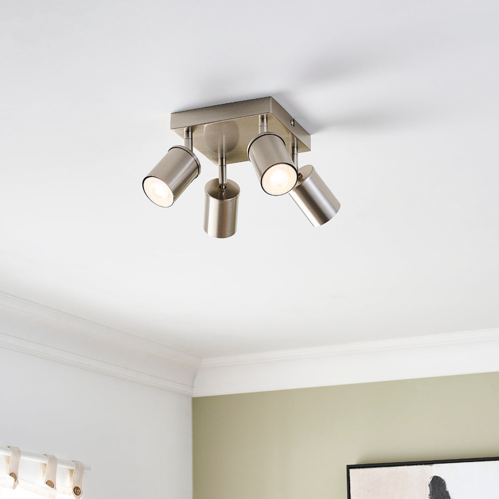 Talbot 4-Light Brushed Nickel Spot Plate