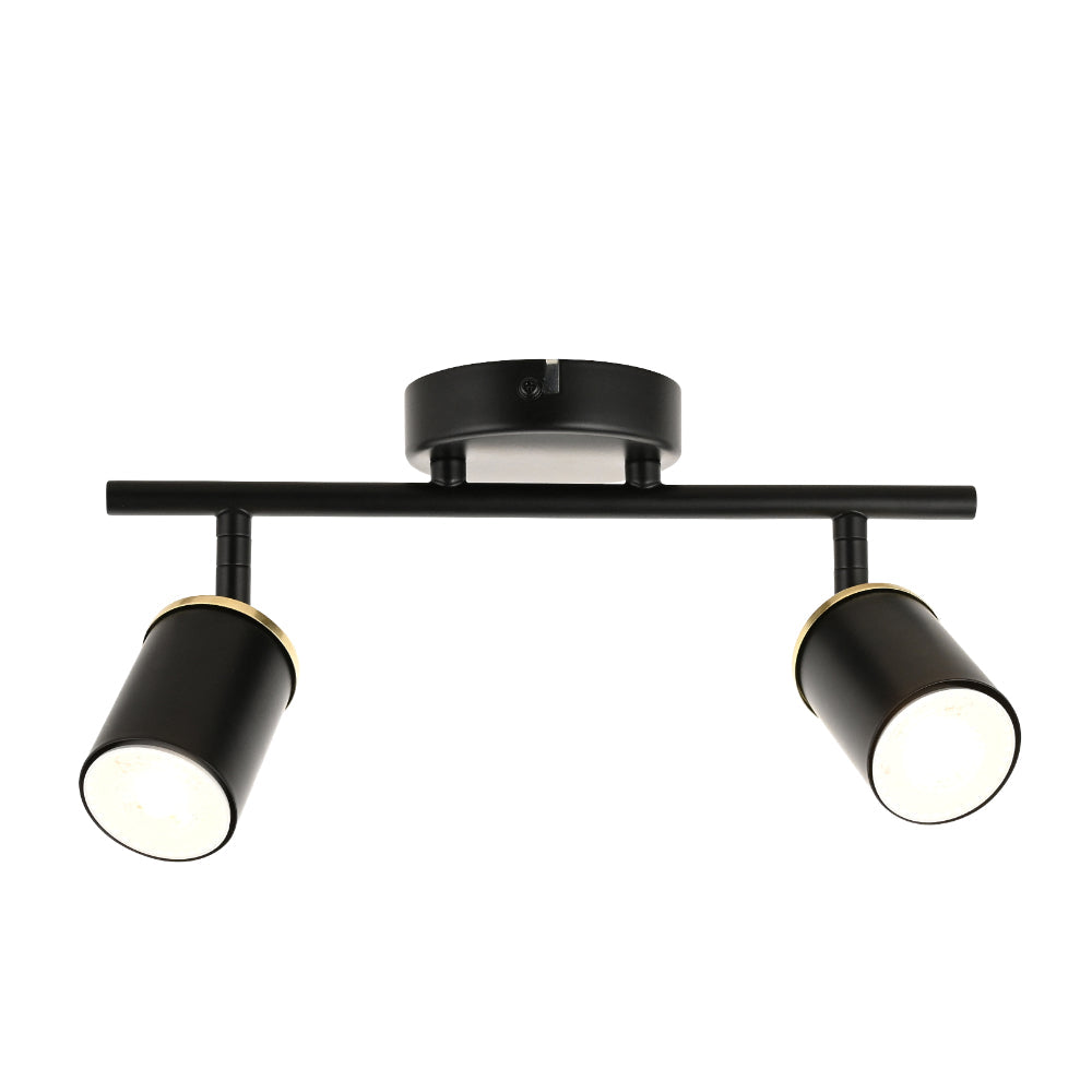 Talbot 2-Light Matte Black Spotlight Bar