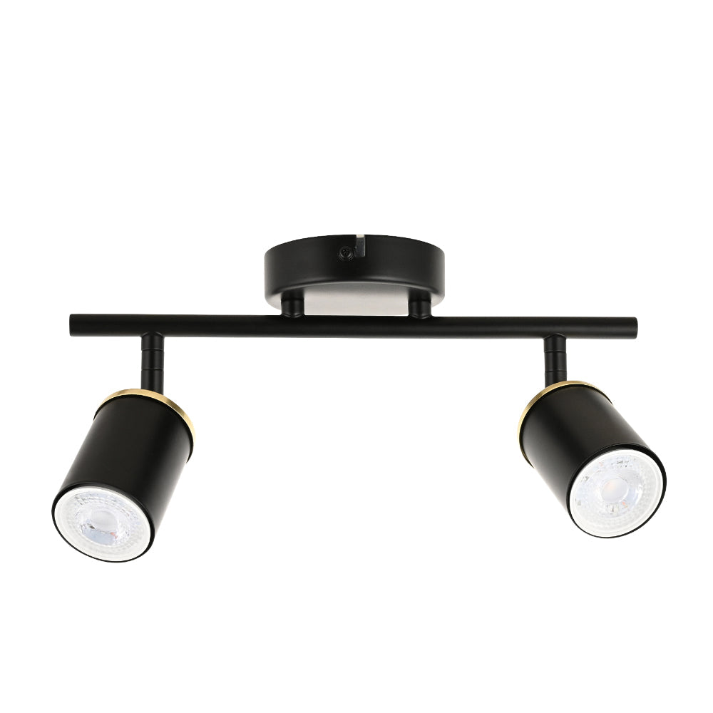 Talbot 2-Light Matte Black Spotlight Bar