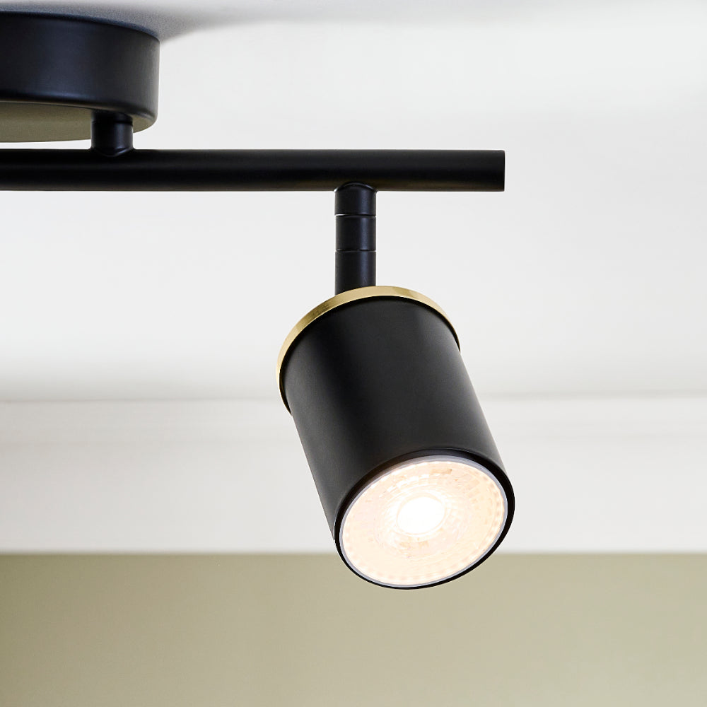 Talbot 2-Light Matte Black Spotlight Bar