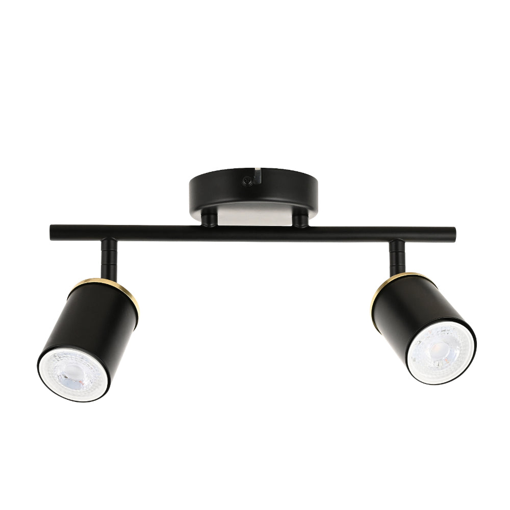 Talbot 2-Light Matte Black Spotlight Bar