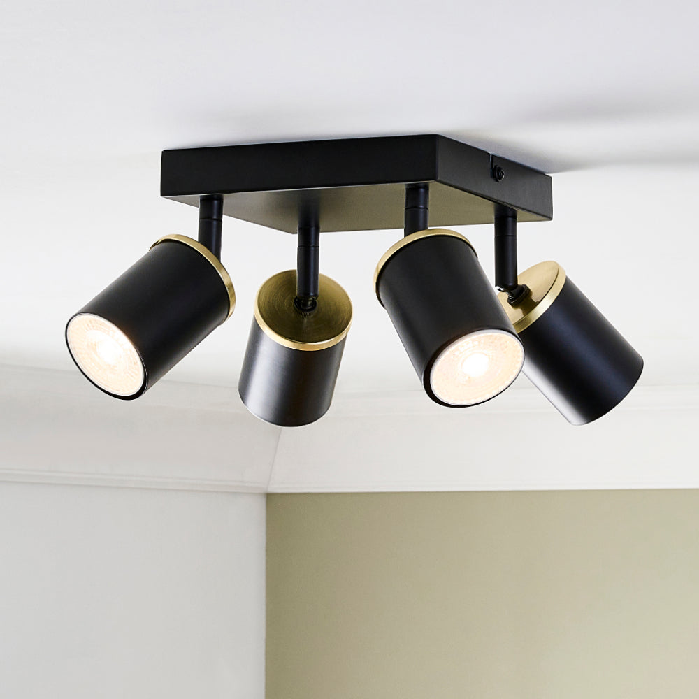 Talbot 4-Spot Matte Black Plate