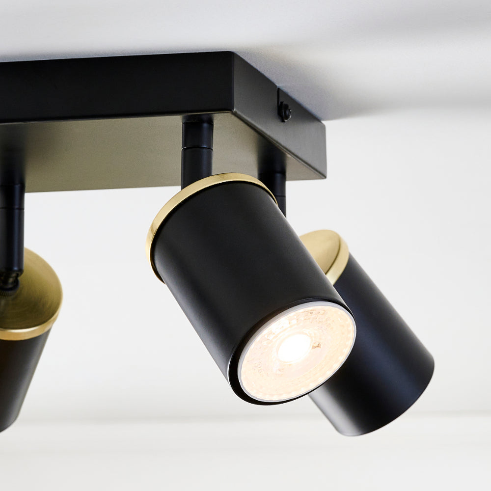 Talbot 4-Spot Matte Black Plate