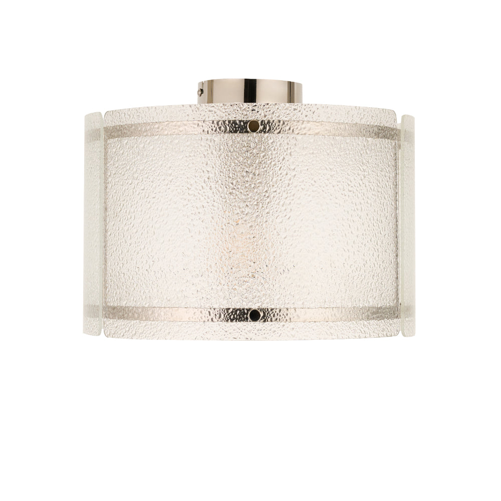 Traynor Clear And Satin Nickel Flush Ceiling Light