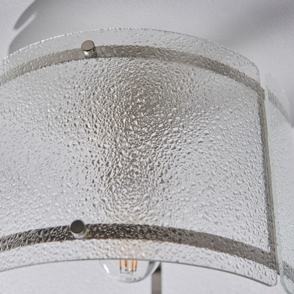 Traynor Clear And Satin Nickel Flush Ceiling Light