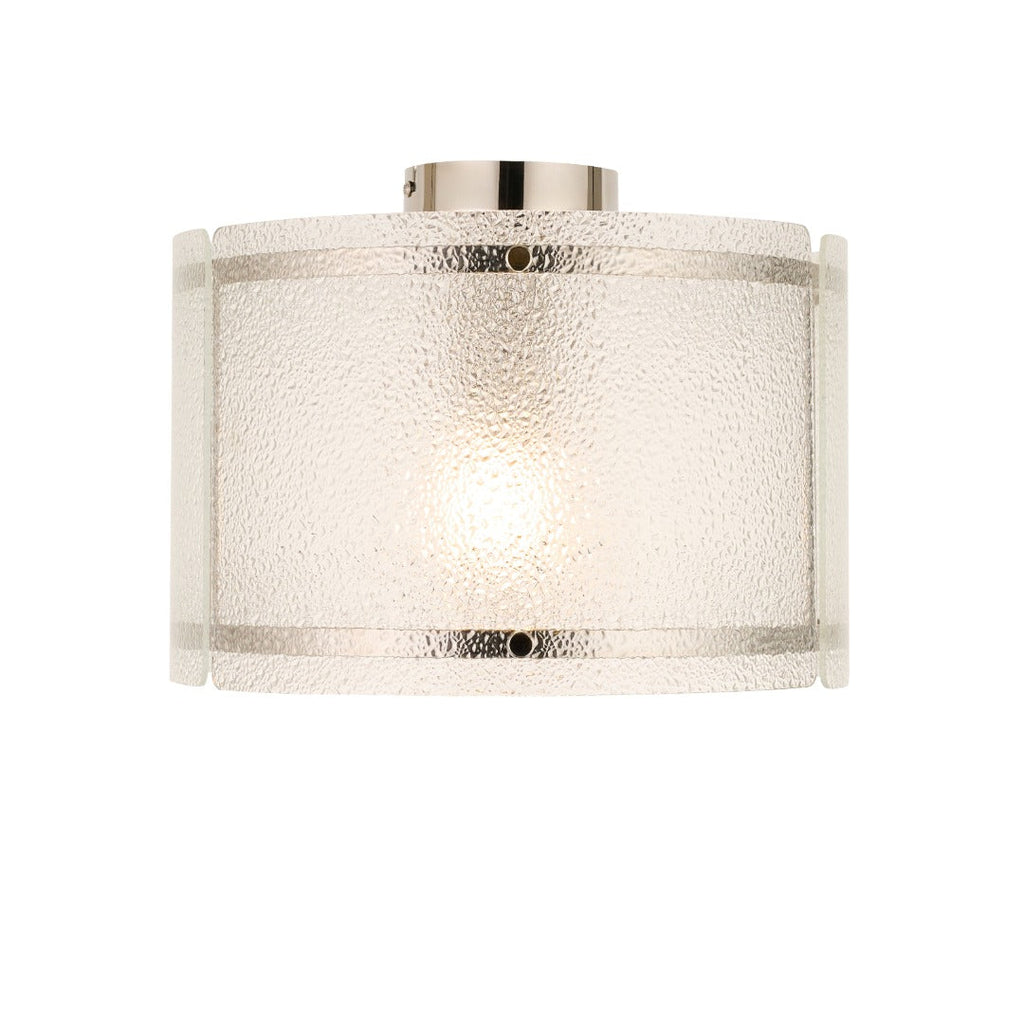 Traynor Clear And Satin Nickel Flush Ceiling Light