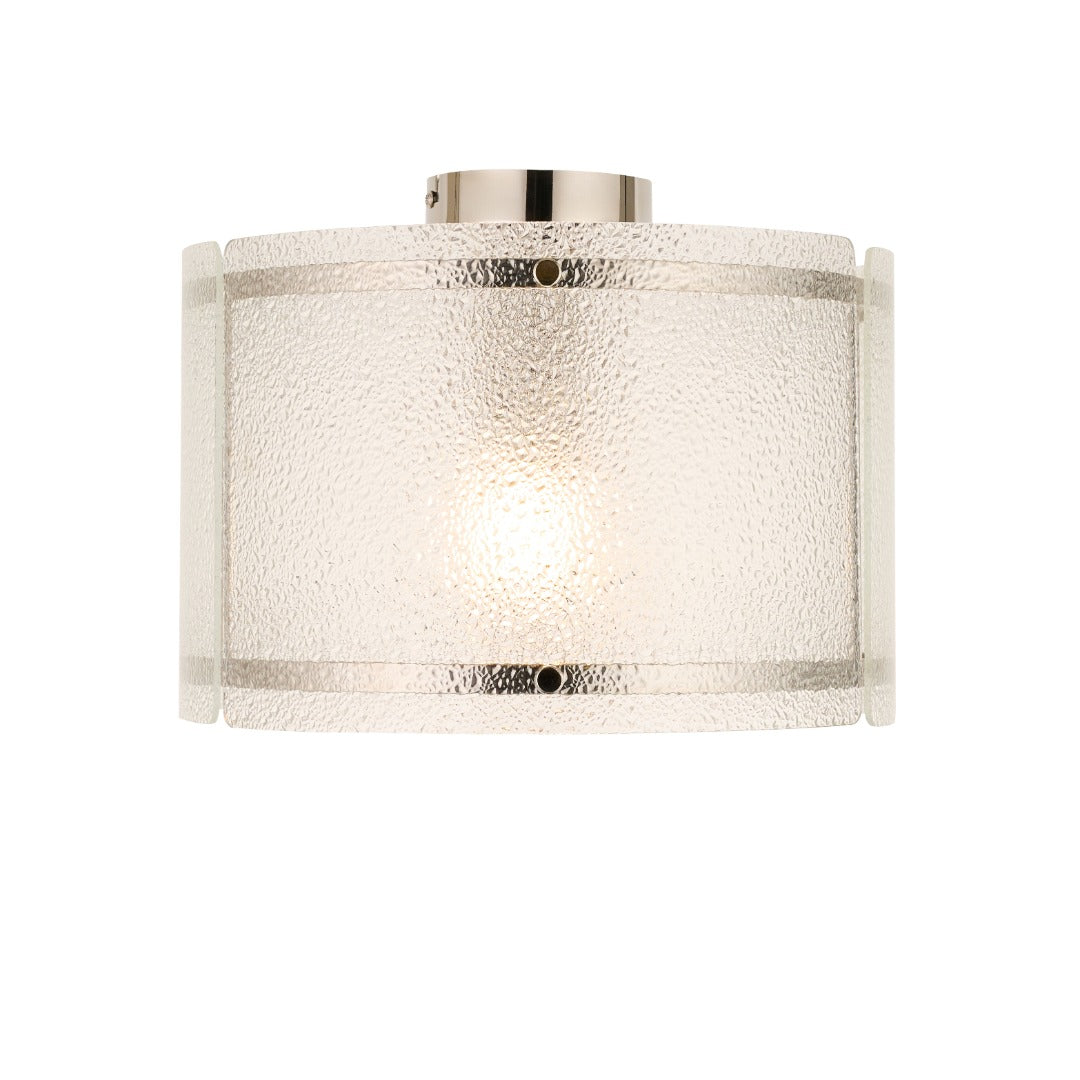 Traynor Clear And Satin Nickel Flush Ceiling Light