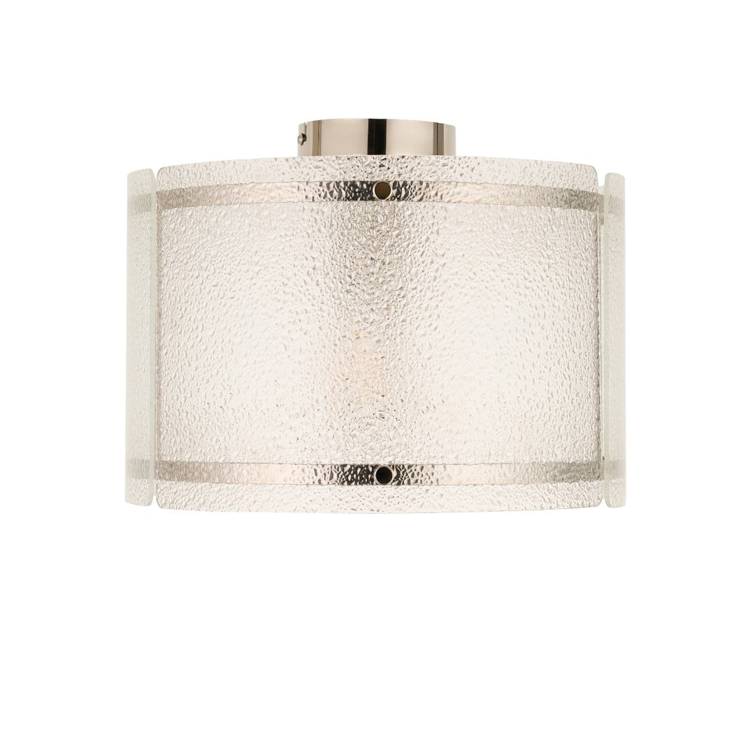 Traynor Clear And Satin Nickel Flush Ceiling Light