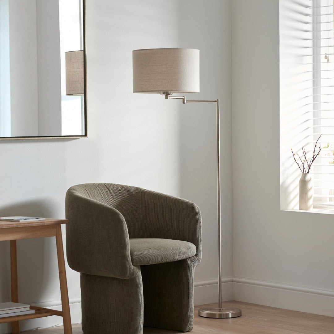 Marston Satin Nickel Floor Lamp