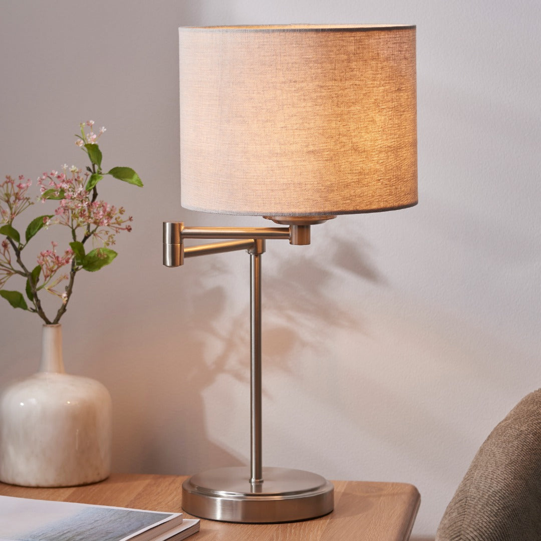 Marston Satin Nickel Table Lamp