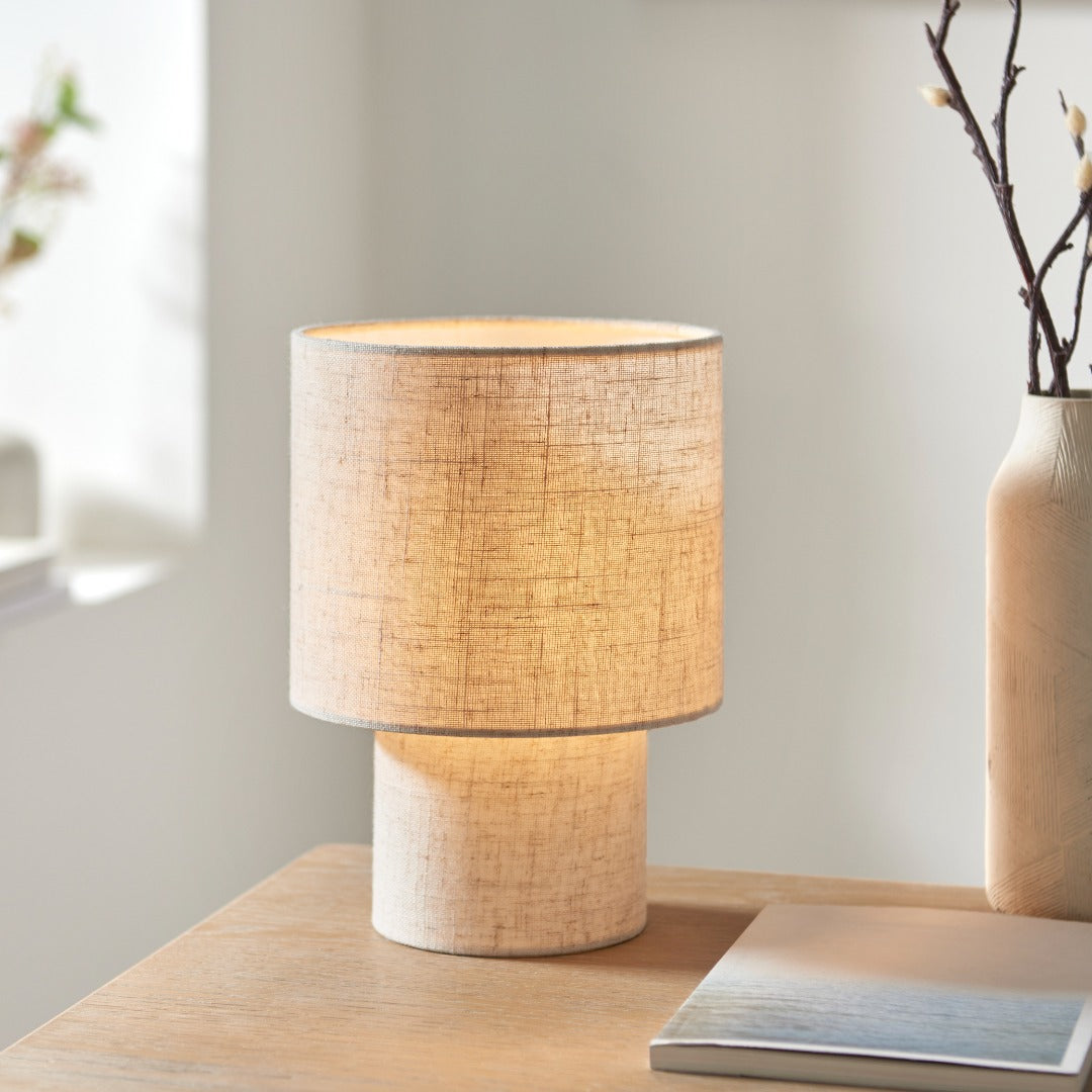 Buxton Natural Faux Linen Table Lamp