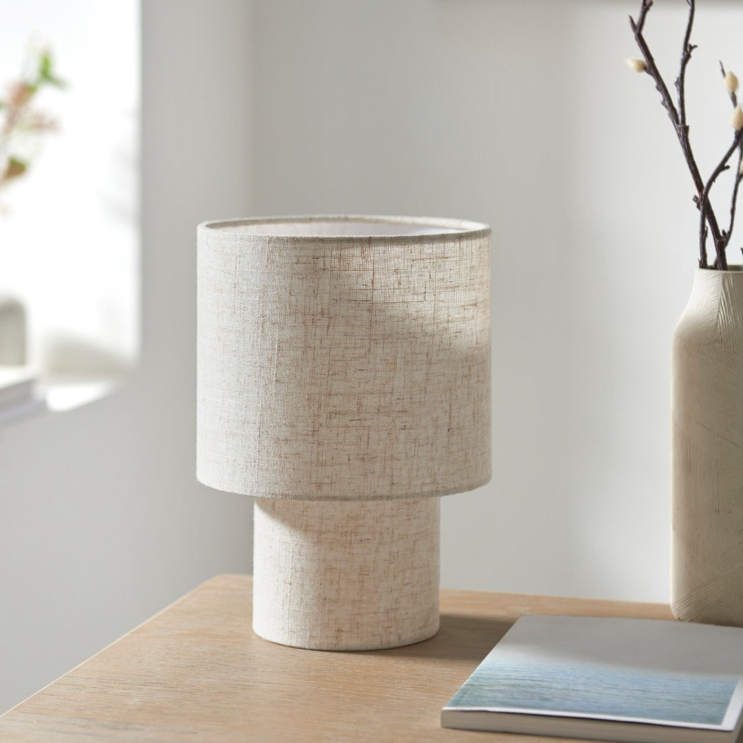 Buxton Natural Faux Linen Table Lamp