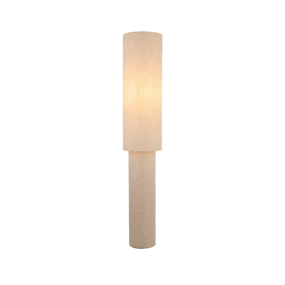 Buxton Natural Faux Linen Column Floor Lamp