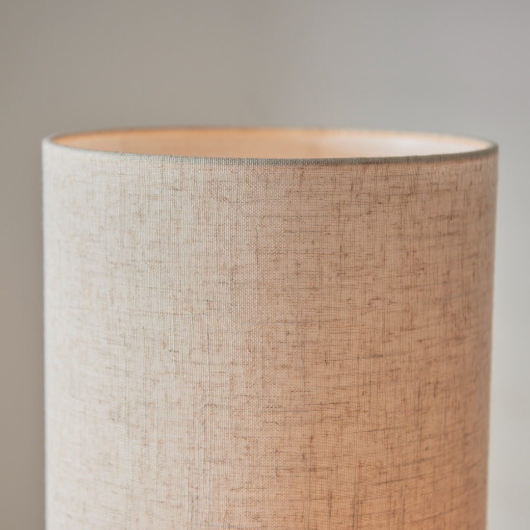 Buxton Natural Faux Linen Column Floor Lamp