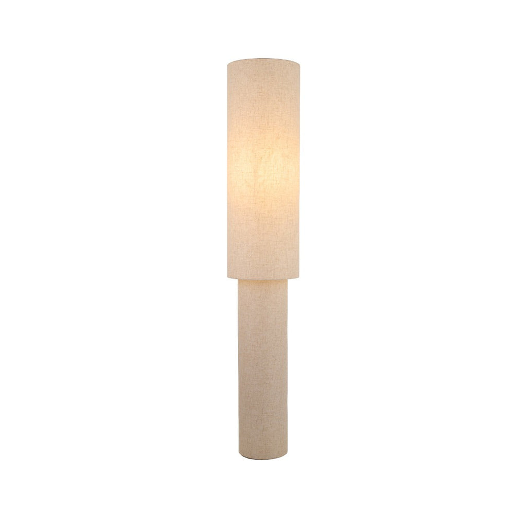 Buxton Natural Faux Linen Column Floor Lamp