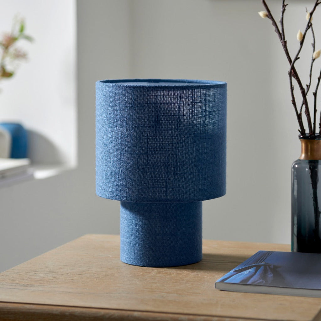Buxton Navy Faux Linen Table Lamp
