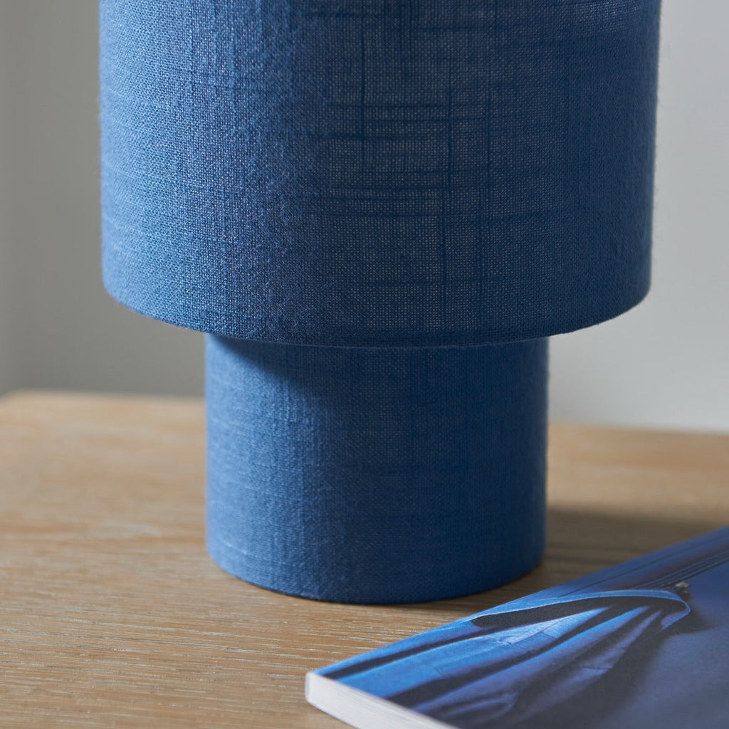 Buxton Navy Faux Linen Table Lamp