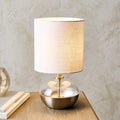 Emmy Satin Nickel and Clear Glass Table Lamp